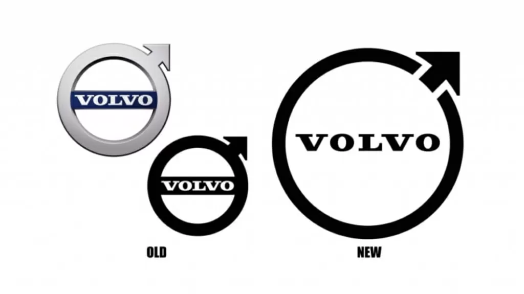 Старый и новый логотипы Вольво