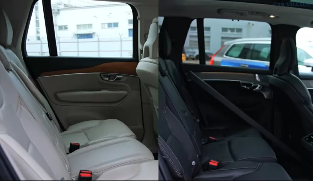 Сравнение заднего ряда сидений Volvo XC90 2024