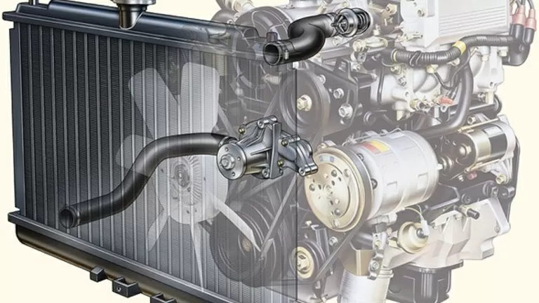 Схематичное изображение системы охлаждения двигателя автомобиля